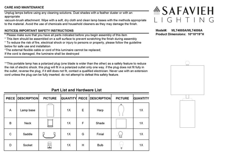 Safavieh Lighting SORIA MLT4006A manual