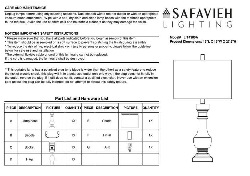 Safavieh Lighting WAGNER LIT4380A manual