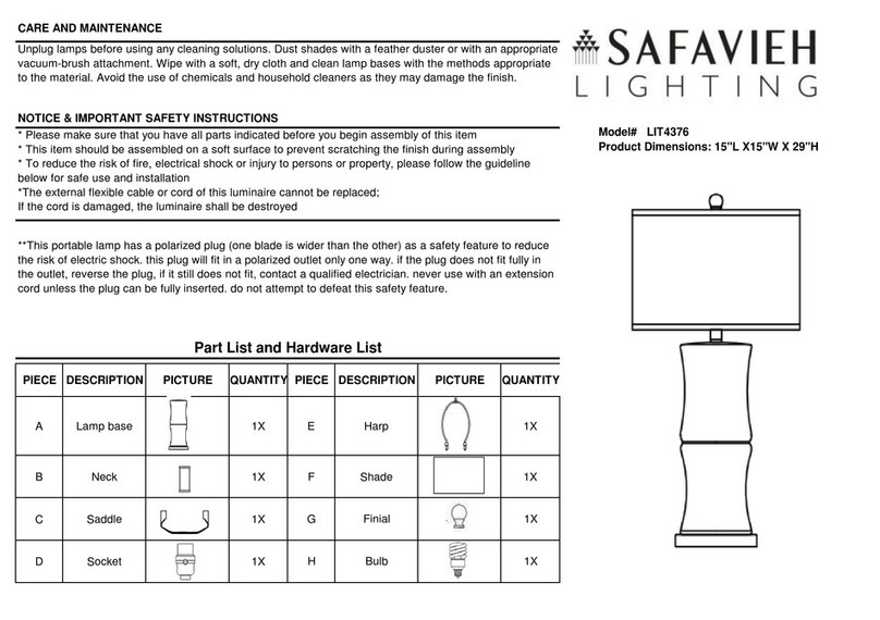 Safavieh Lighting BAMBOO LIT4376 User manual