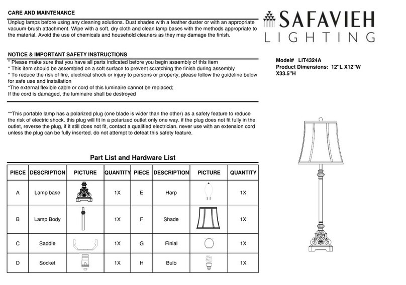 Safavieh Lighting RIMINI LIT4324A manual