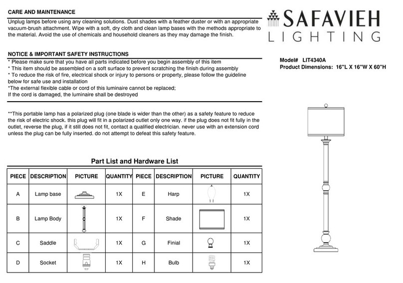 Safavieh Lighting THEO LIT4340A User manual