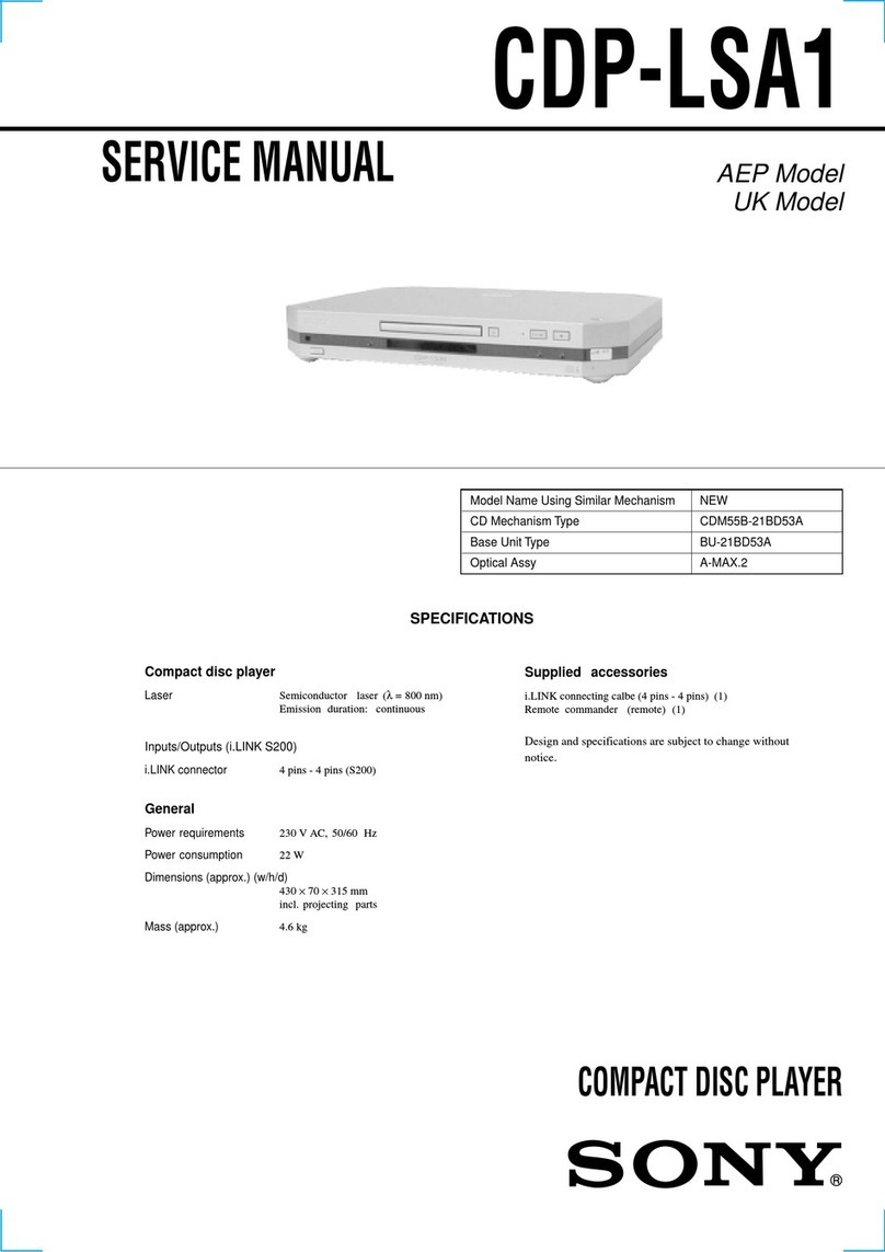 Sony CDP-LSA1 User manual Sony CDP-LSA1 User manual