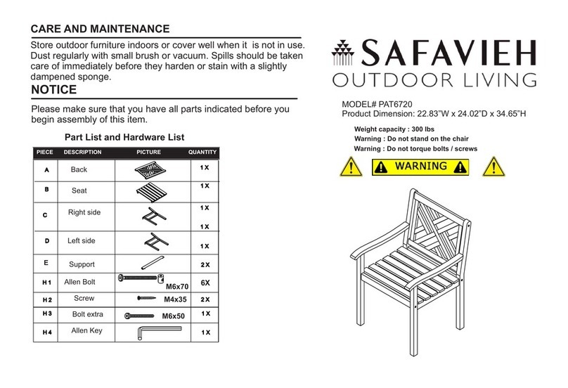 Safavieh Outdoor Bradbury PAT6720 manual
