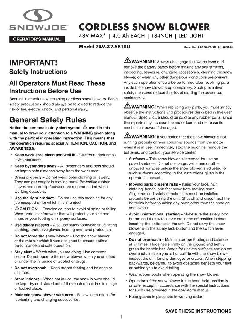 SNOWJOE 24V-X2-SB18U-CT User manual