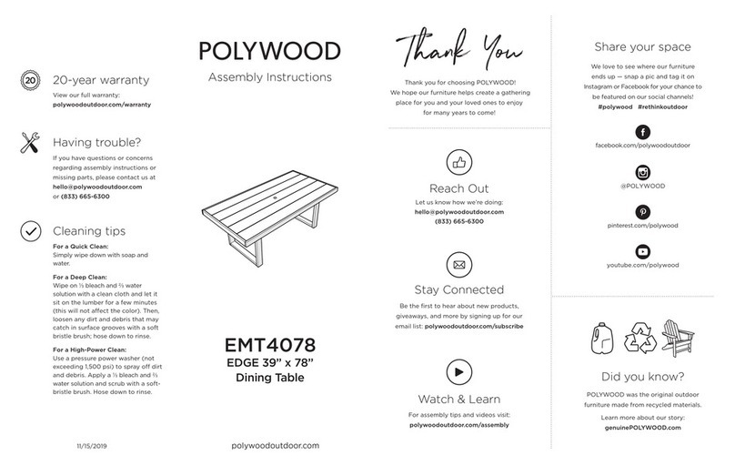 Polywood PWS870-1 User manual