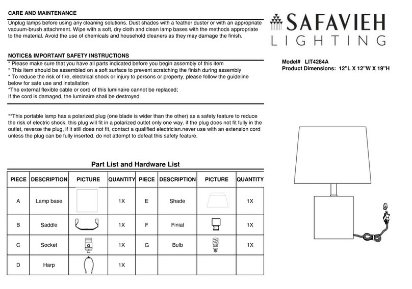 Safavieh Lighting LIT4284A User manual