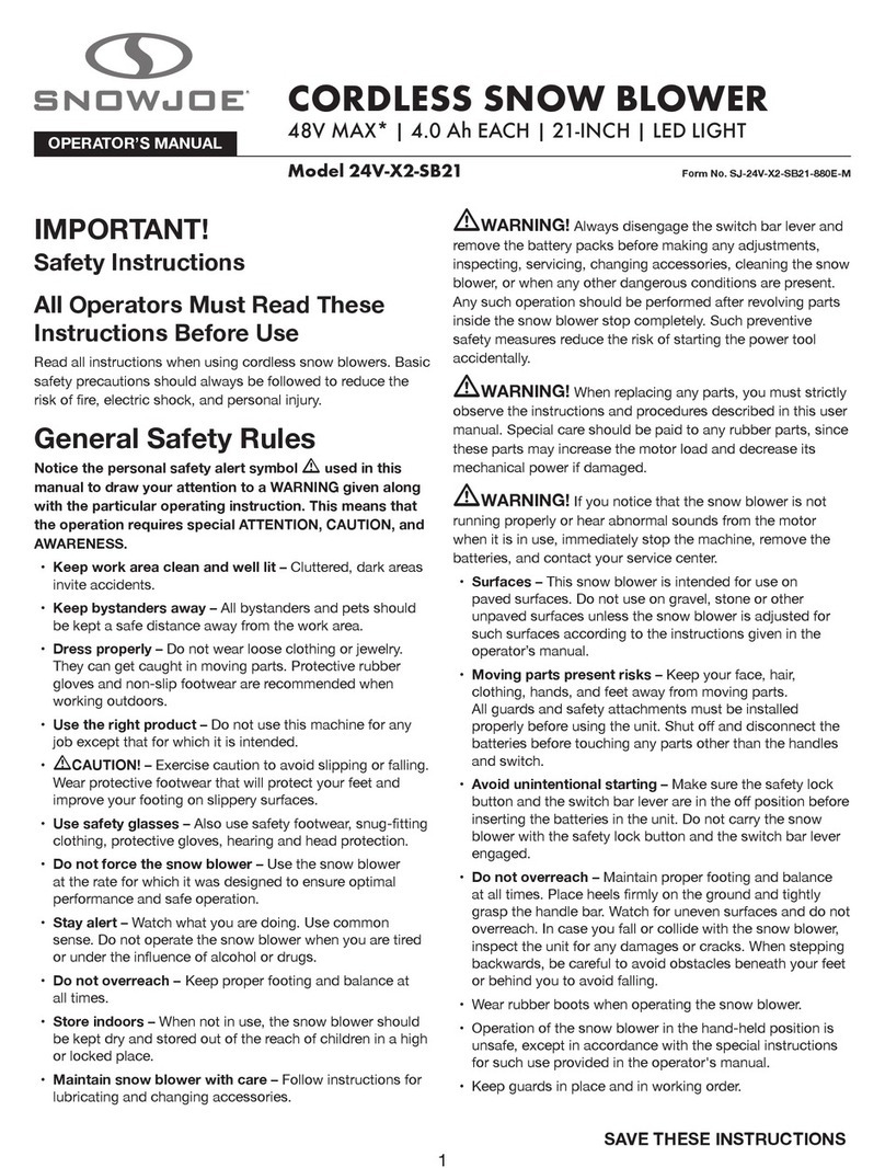 SNOWJOE 24V-X2-SB21-CT User manual