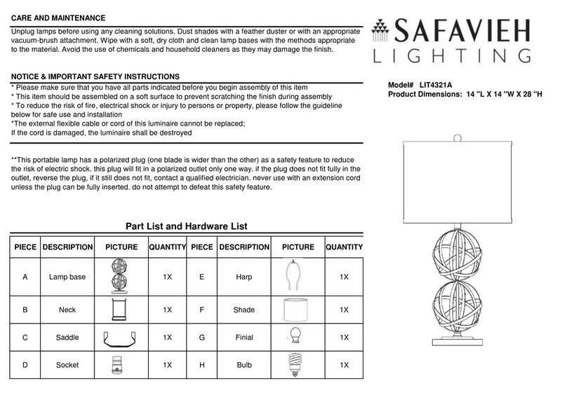 Safavieh Lighting LIT4321A quick start guide