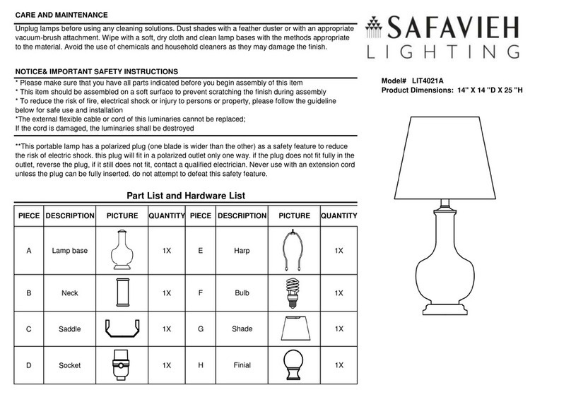 Safavieh Lighting LIT4021A User manual