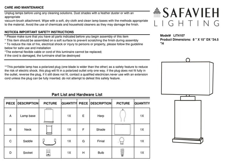 Safavieh Lighting LIT4107 quick start guide