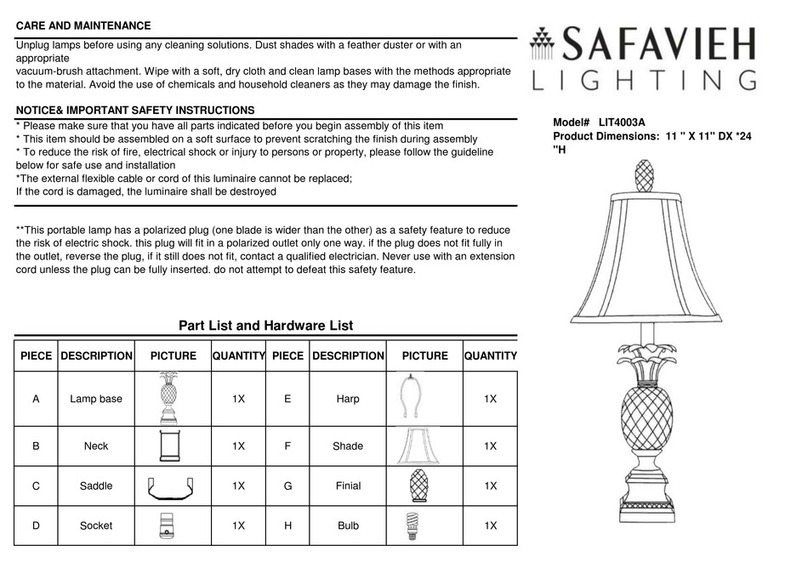 Safavieh Lighting LIT4003A User manual