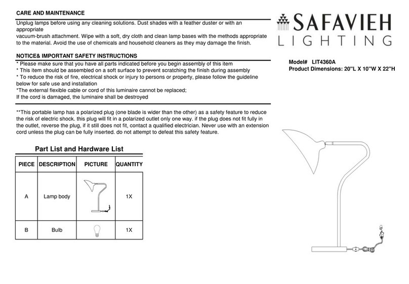 Safavieh Lighting LIT4360A quick start guide