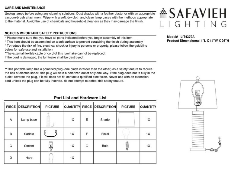 Safavieh Lighting LIT4379A User manual Safavieh Lighting LIT4379A User manual