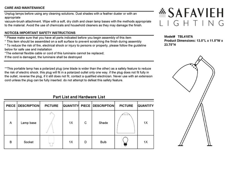 Safavieh Lighting TBL4187A User manual