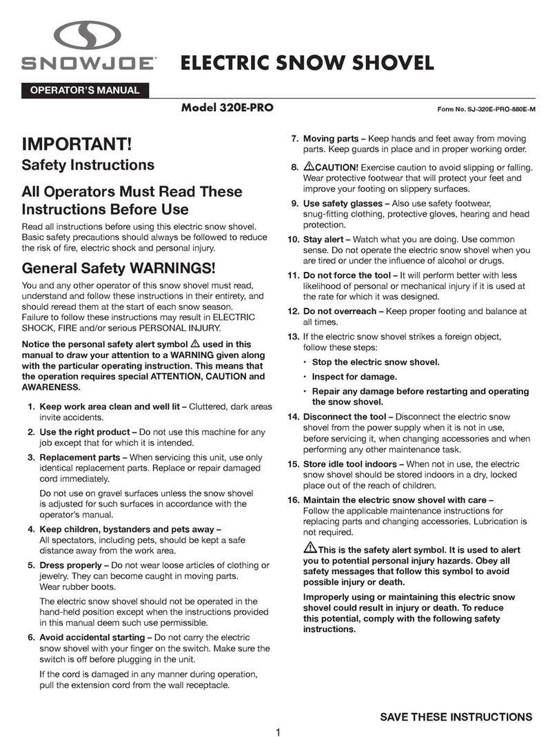 SNOWJOE 320E-PRO-SJG Operator's manual SNOWJOE 320E-PRO-SJG Operator's manual