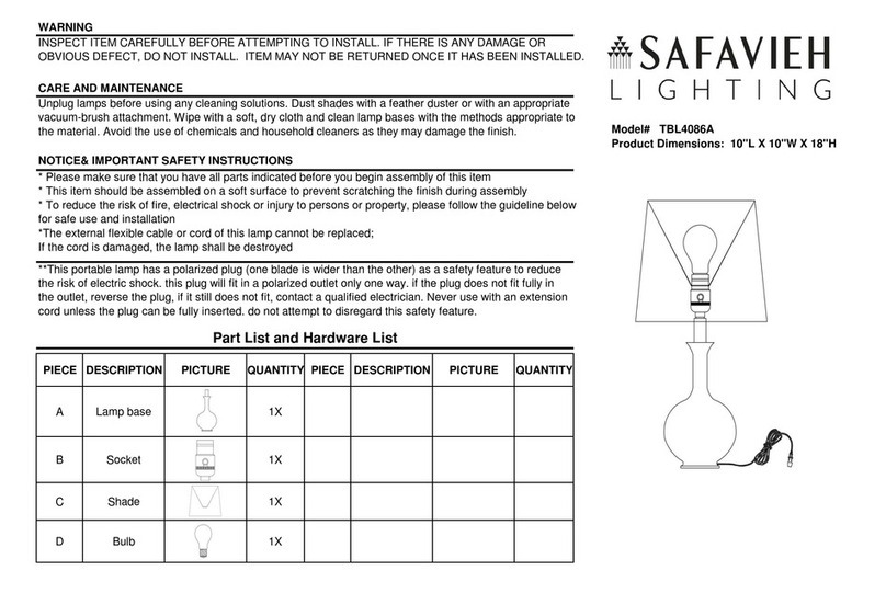 Safavieh Lighting TBL4086A User manual