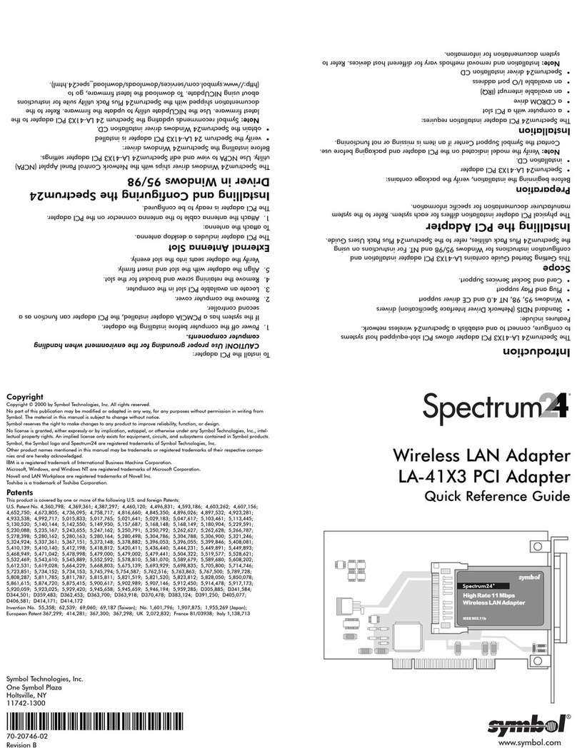 Symbol Spectrum24 Quick reference guide