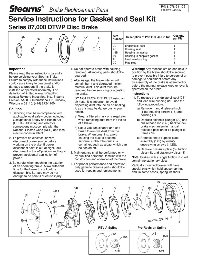 Stearns 87,000 Series Operating instructions