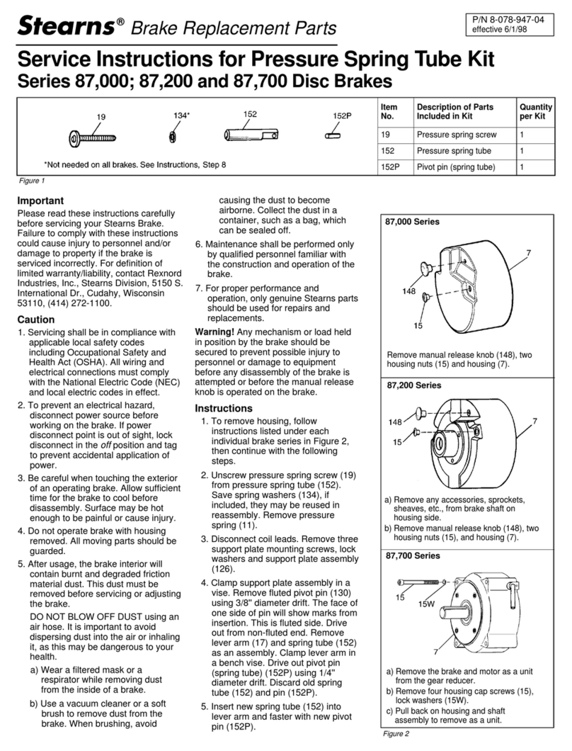 Stearns 87,000 Series Operating instructions