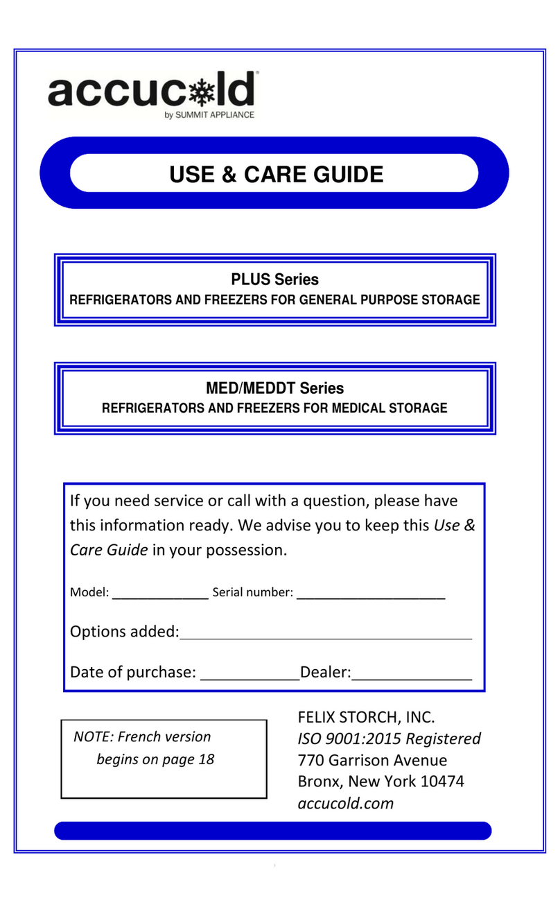 Summit Appliance accucold PLUS Series Use & care guide