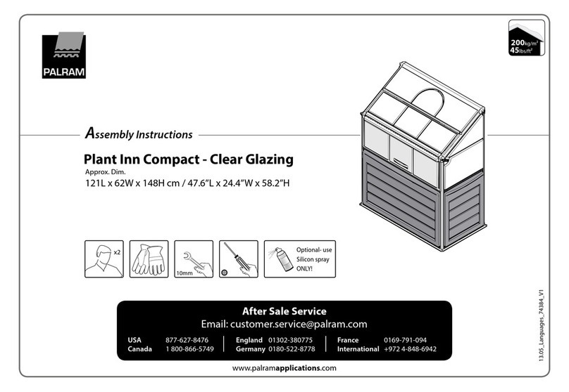 Palram 121L x 62W x 148H cm User manual