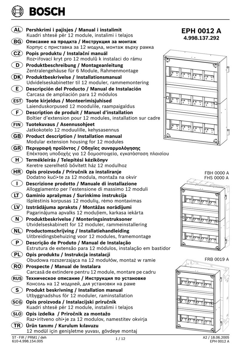 Bosch EPH 0012 A Product description/Installation manual