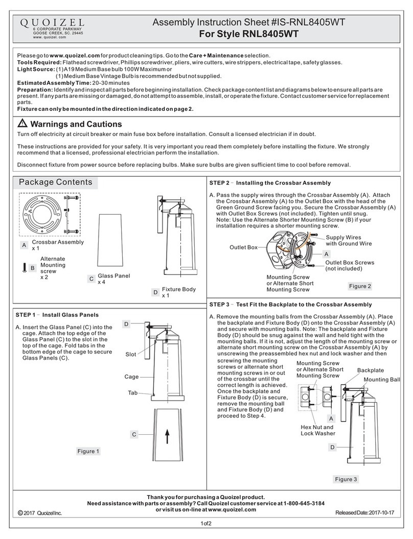 Quoizel RNL8405WT Mounting instructions