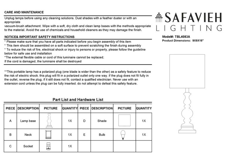 Safavieh Lighting TBL4083A User manual Safavieh Lighting TBL4083A User manual