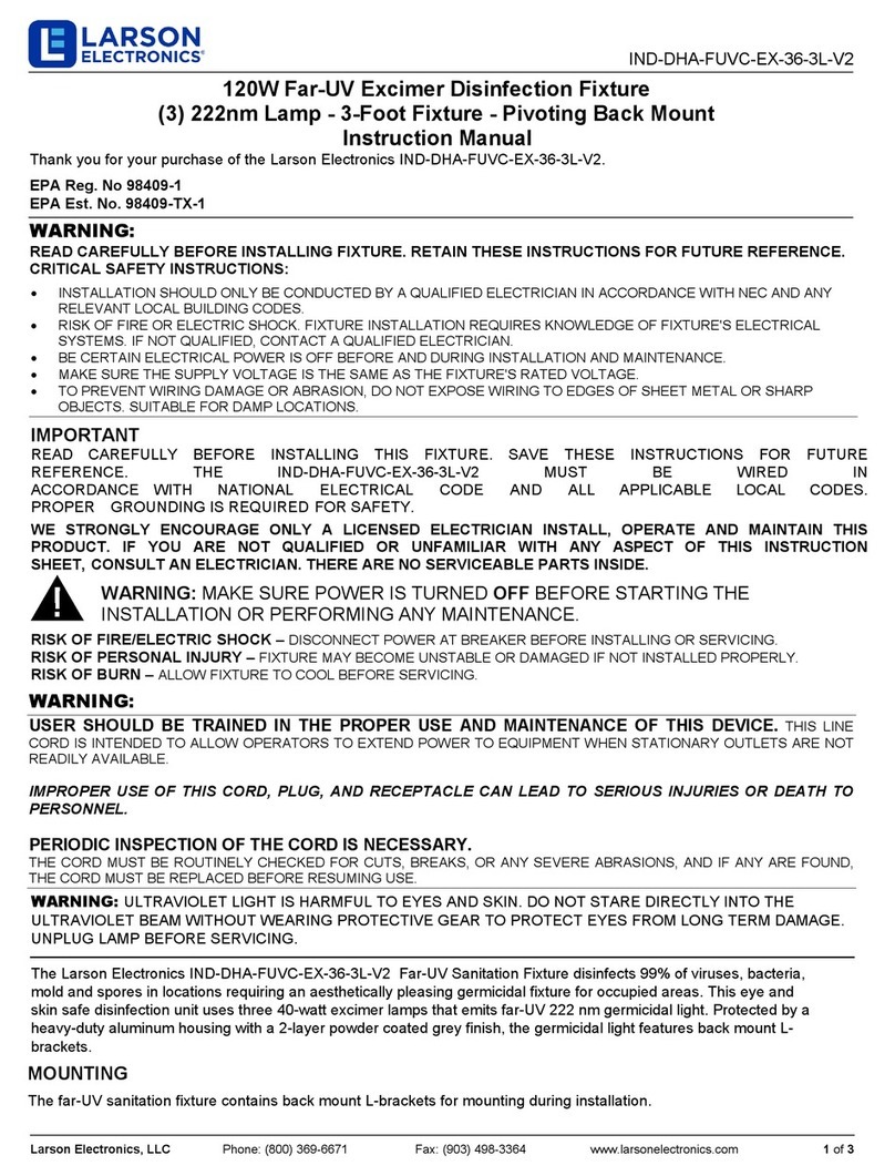Larson Electronics IND-DHA-FUVC-EX-36-3L-V2 User manual