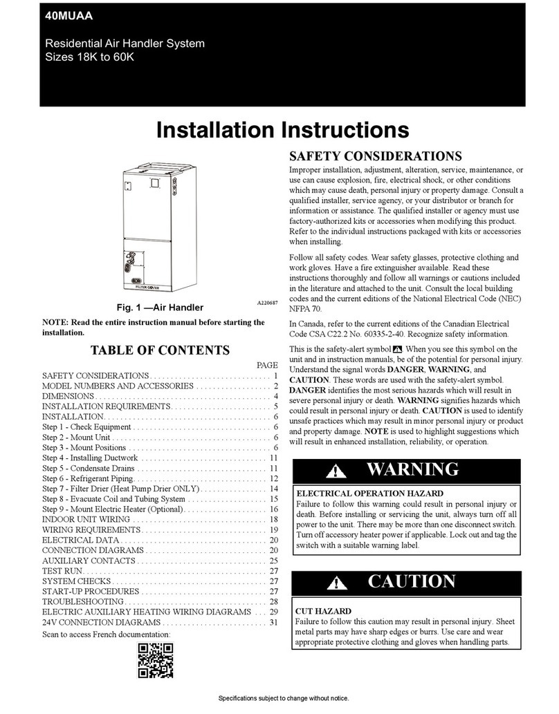 Carrier 40MUAA User manual