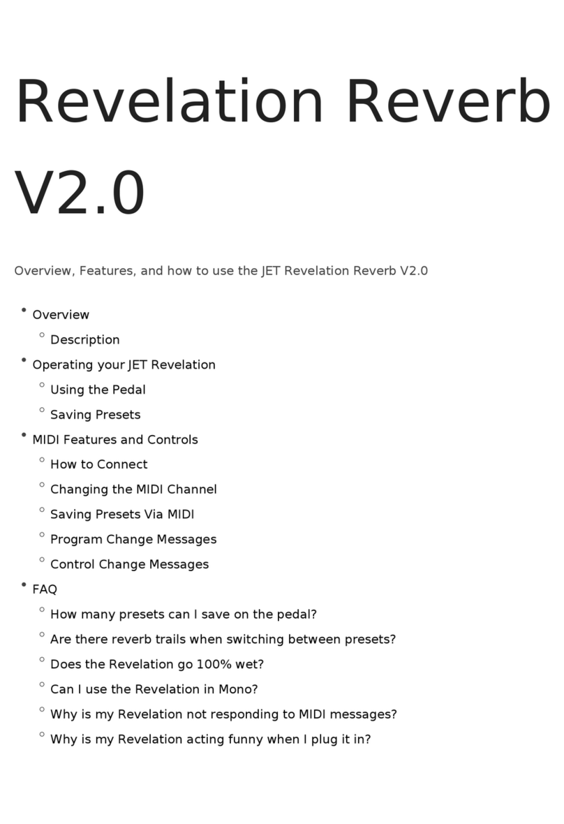 Jet Revelation Reverb V2.0 User manual