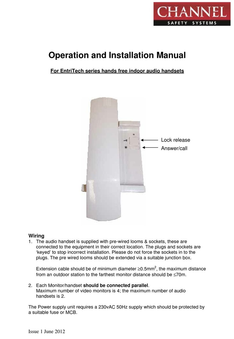Channel Safety Systems EntriTech Series Operation and installation manual