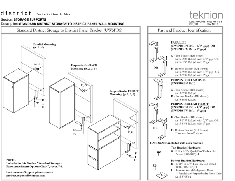 Teknion UWSPBS Operating and maintenance instructions