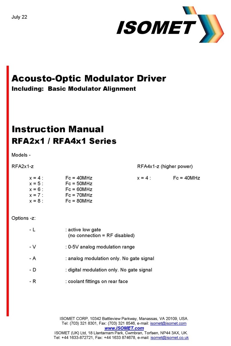 ISOMET RFA2 1 Series instruction manual