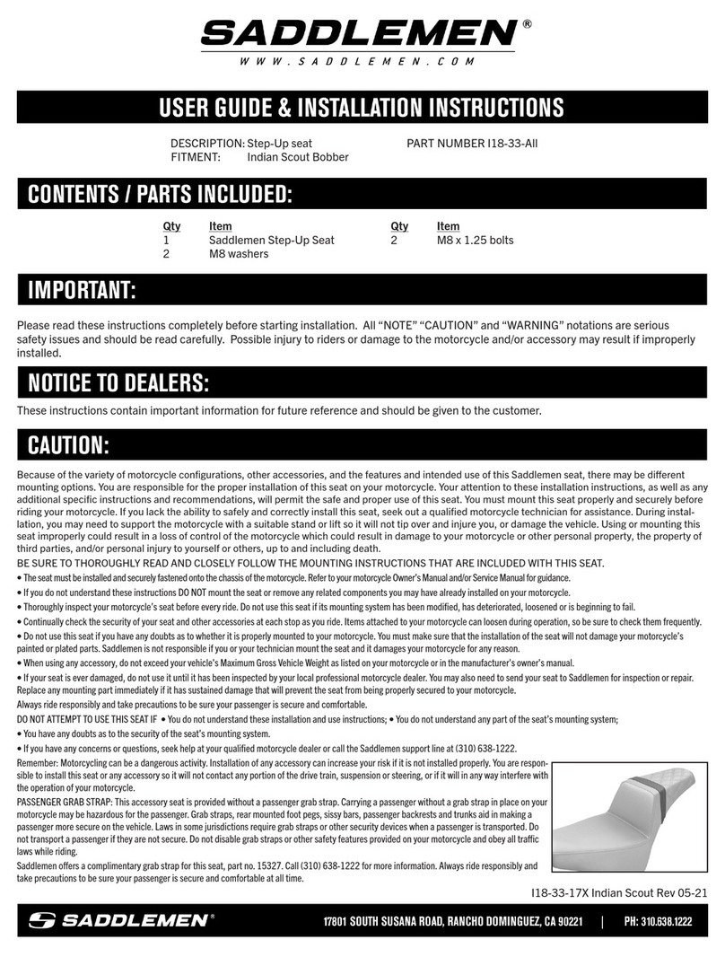 Saddlemen I18-33-All User's guide & installation instructions