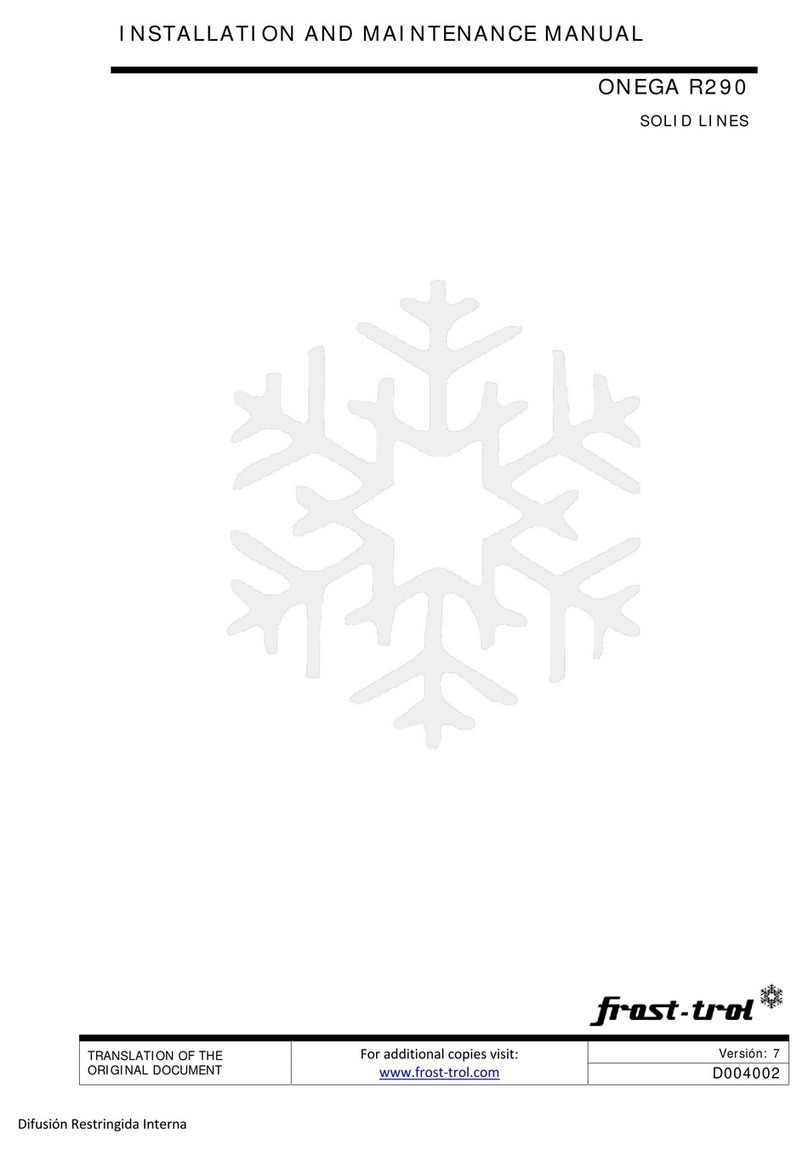frost-trol ONEGA R290 Installation and maintenance manual