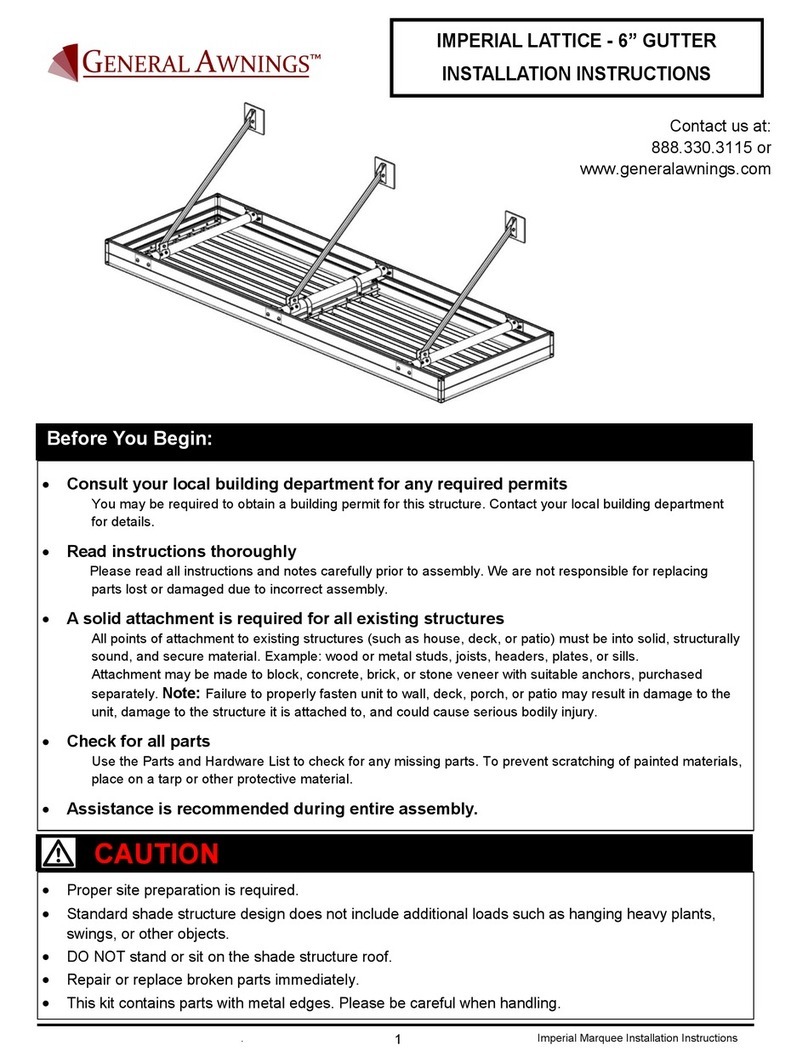 General Awnings IMPERIAL LATTICE-6 GUTTER installation instructions