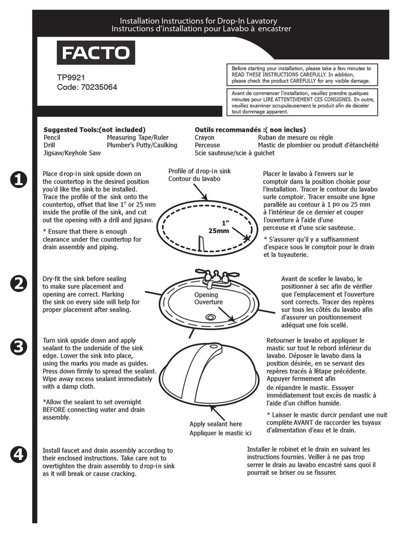 FACTO TP9921 installation instructions