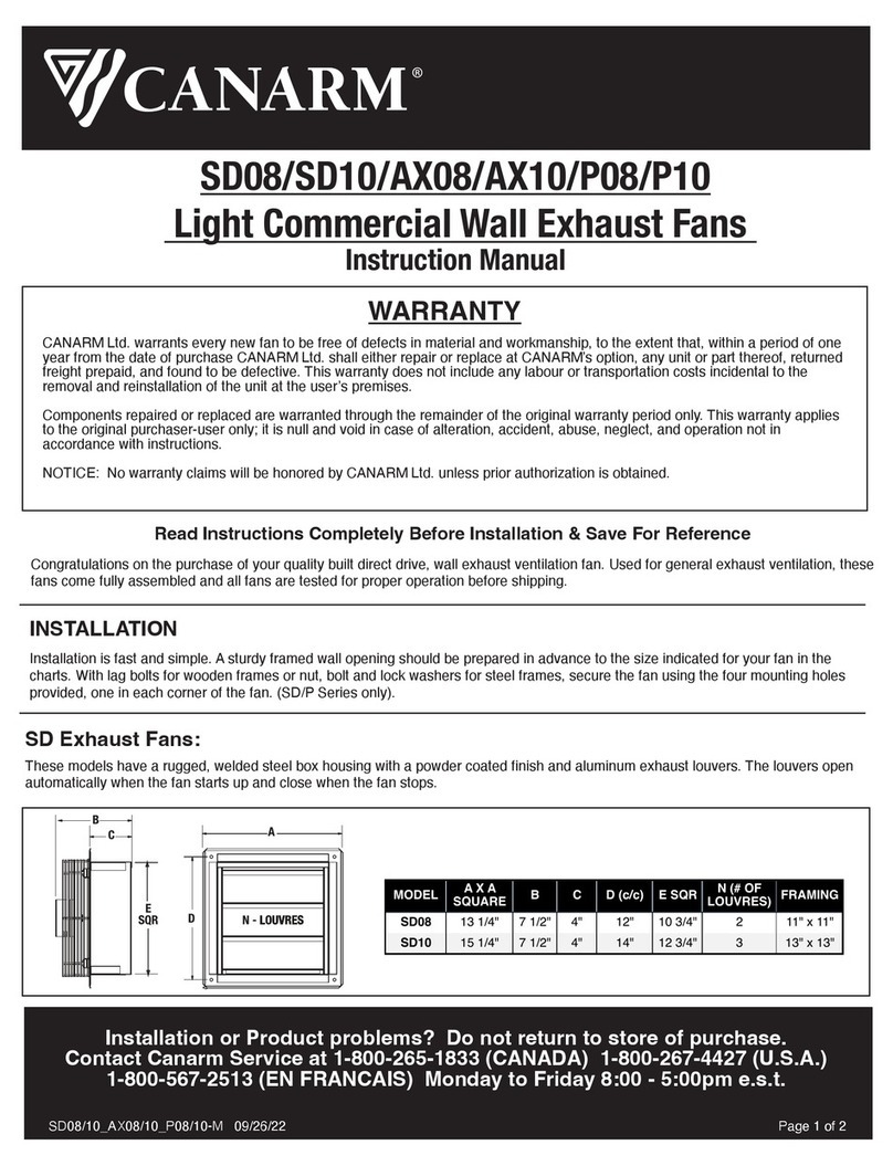 Canarm SD08 User manual Canarm SD08 User manual
