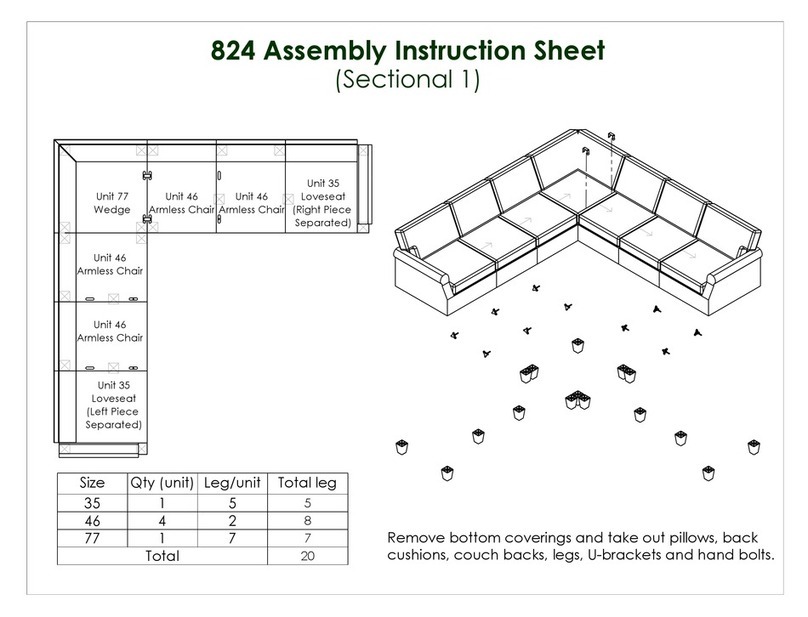 AshleyDirect 824 Assembly instruction sheet