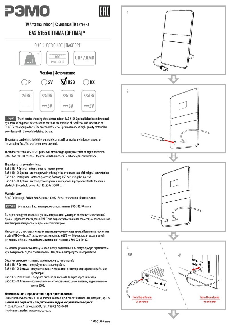 Remo+ Optima BAS-5155 Quick user guide