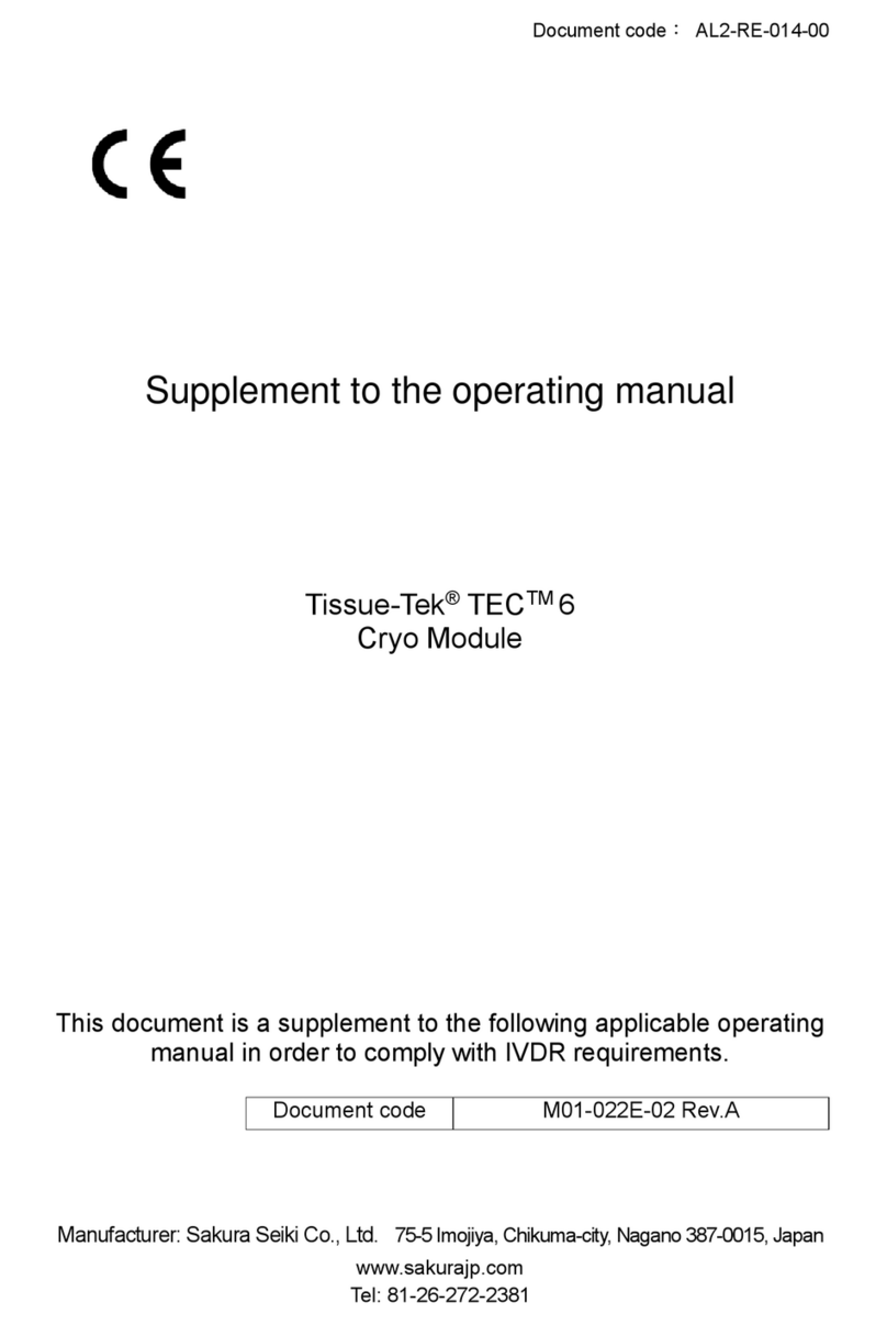 Sakura Seiki Tissue-Tek TEC 6 operating manual