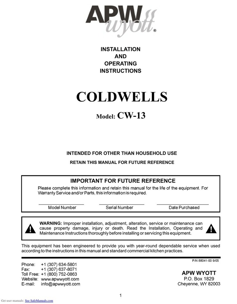 APW Wyott COLDWELLS CW-13 User manual