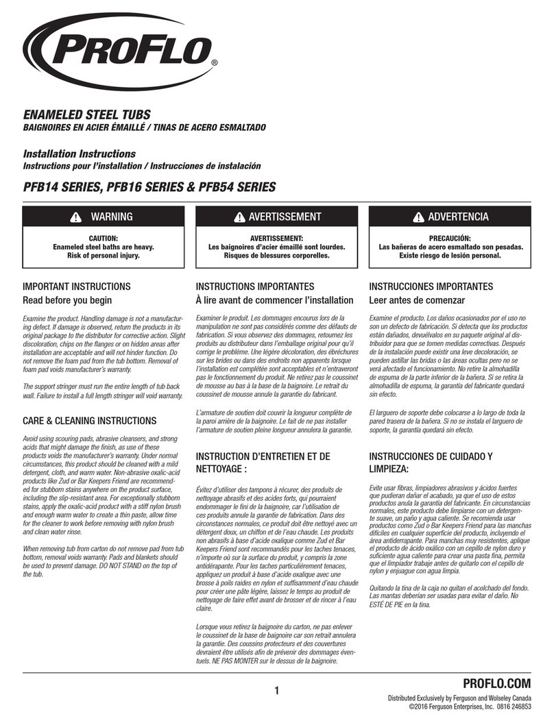 ProFlo Folsom PFB14 Series installation instructions