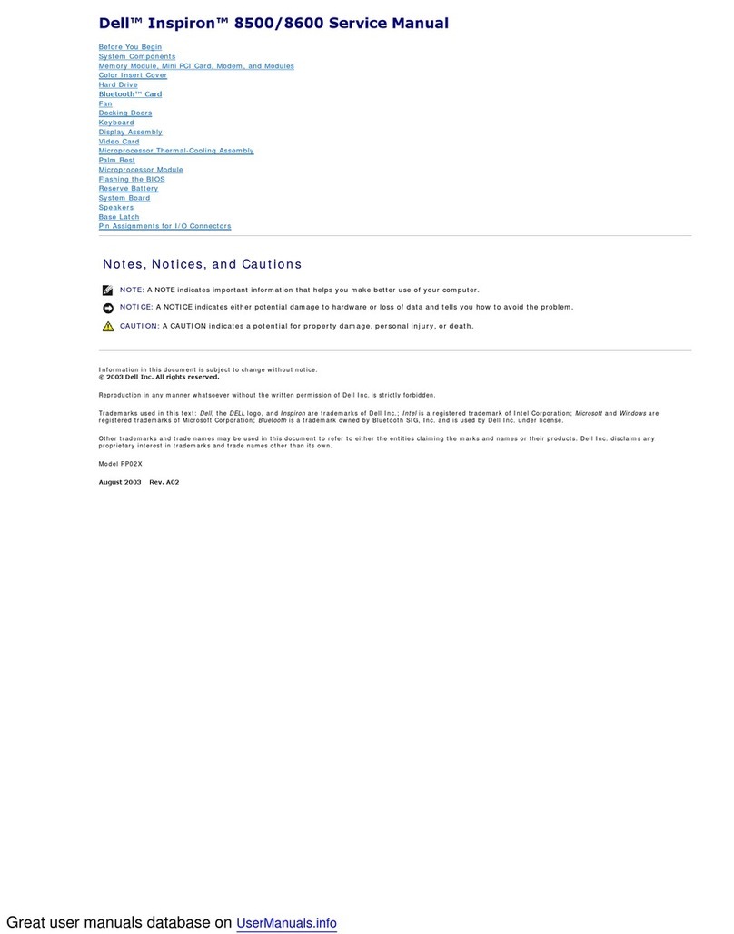 Dell Inspiron 8500 Service manual