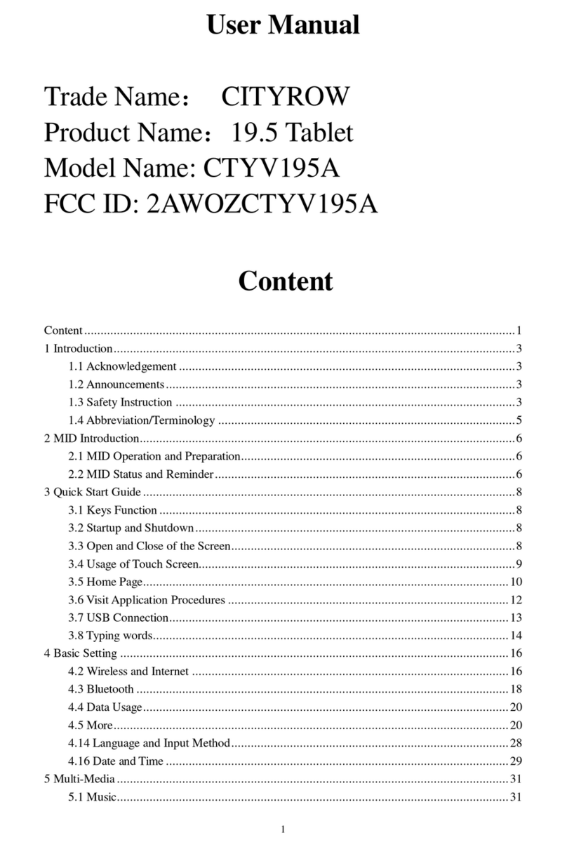 CITYROW CTYV195A user manual