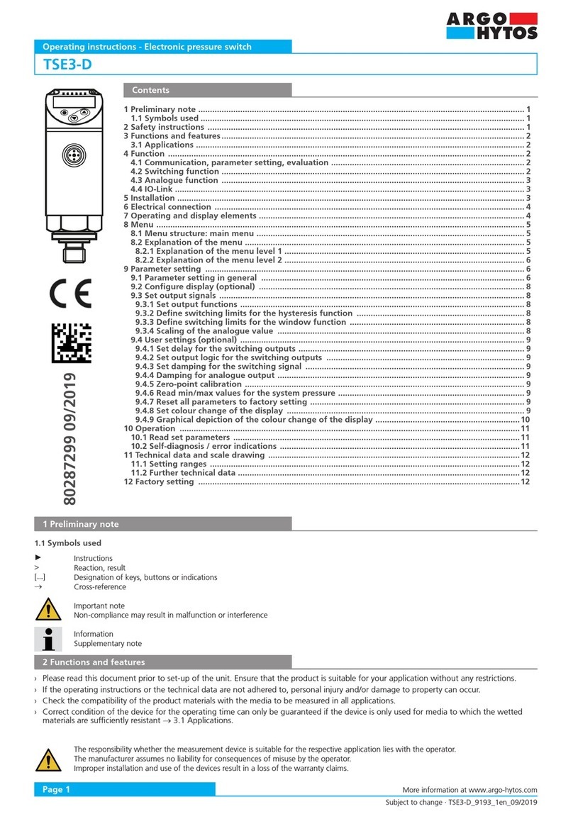 Argo-Hytos TSE3-D operating instructions