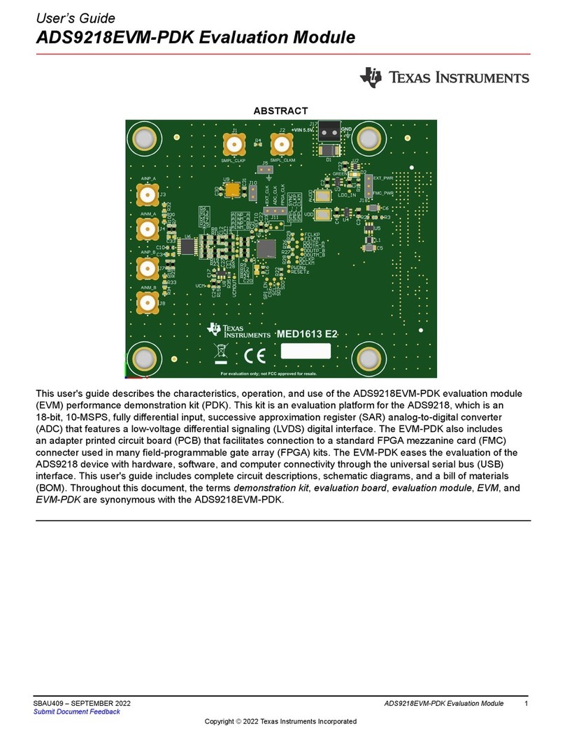 Texas Instruments ADS9218EVM-PDK User manual