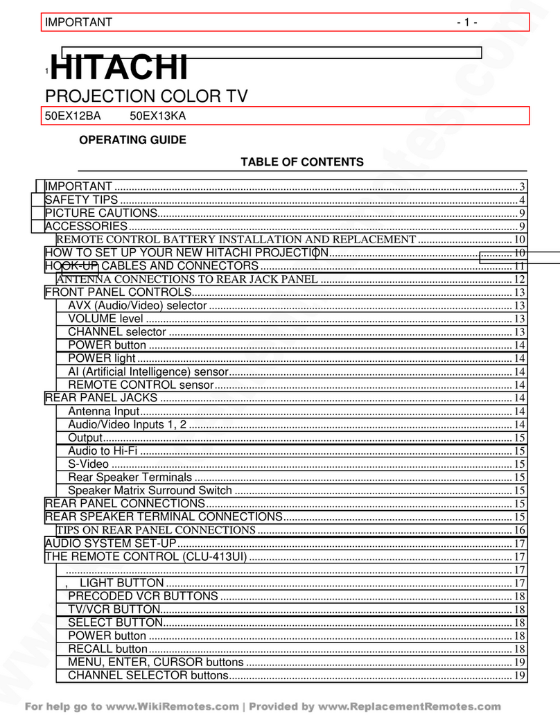 Hitachi 50EX13KA User manual
