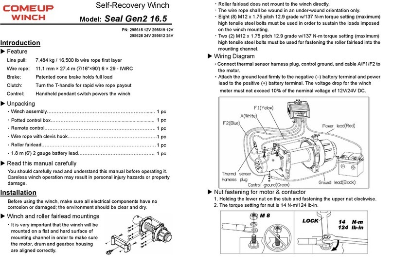 Come.up Winch Seal Gen2 16.5 quick start guide
